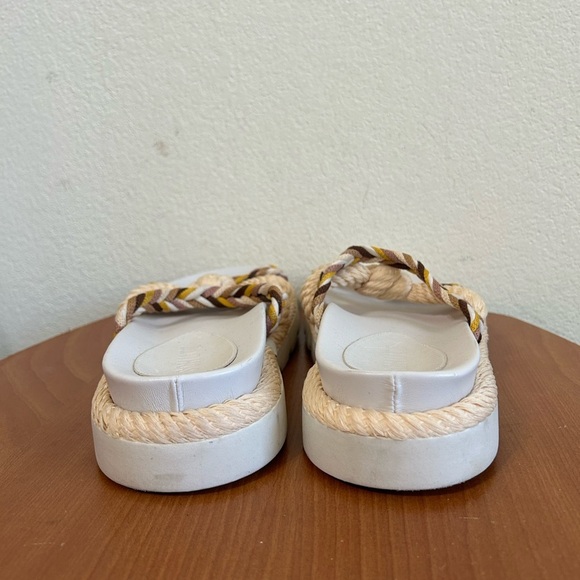SCHUTZ Mel Braided Strappy Slides Multi Neutral Women's Size 7.5 Slip On Leather - Picture 6 of 11
